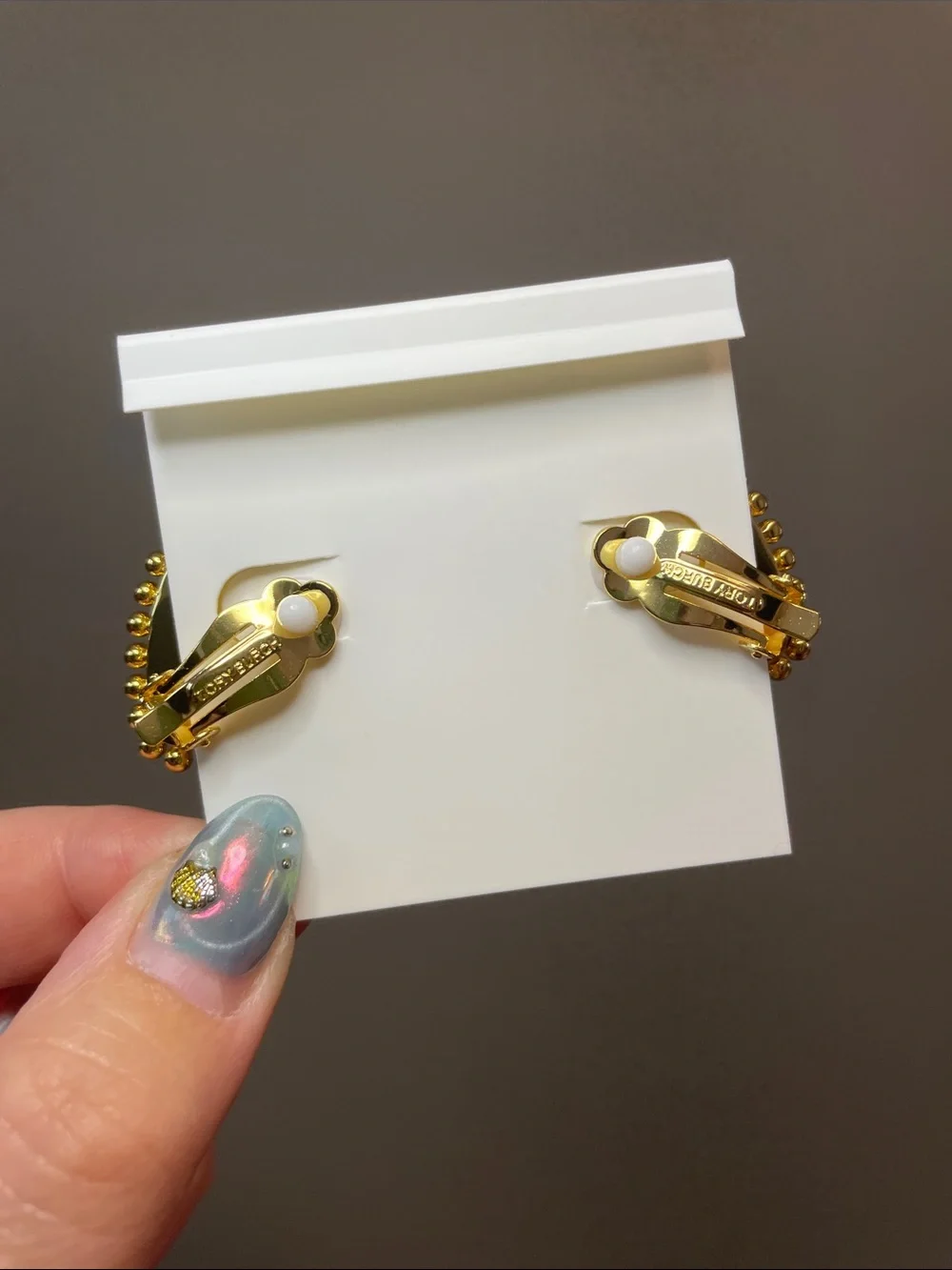 Tory Burch Clip-On Gold-Trimmed Emerald Heart Earrings - NWT $98 MSRP